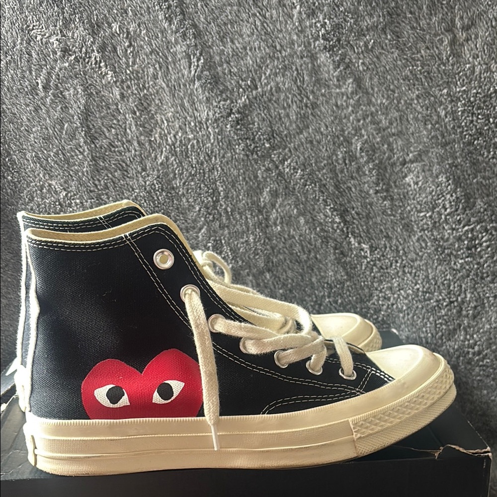 Comme des Garcons Black and Cream Sneakers